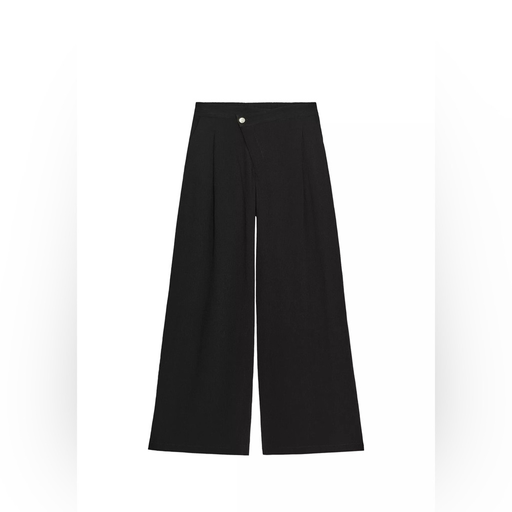 ZARA CROSS WAIST WIDE LEG PANTS